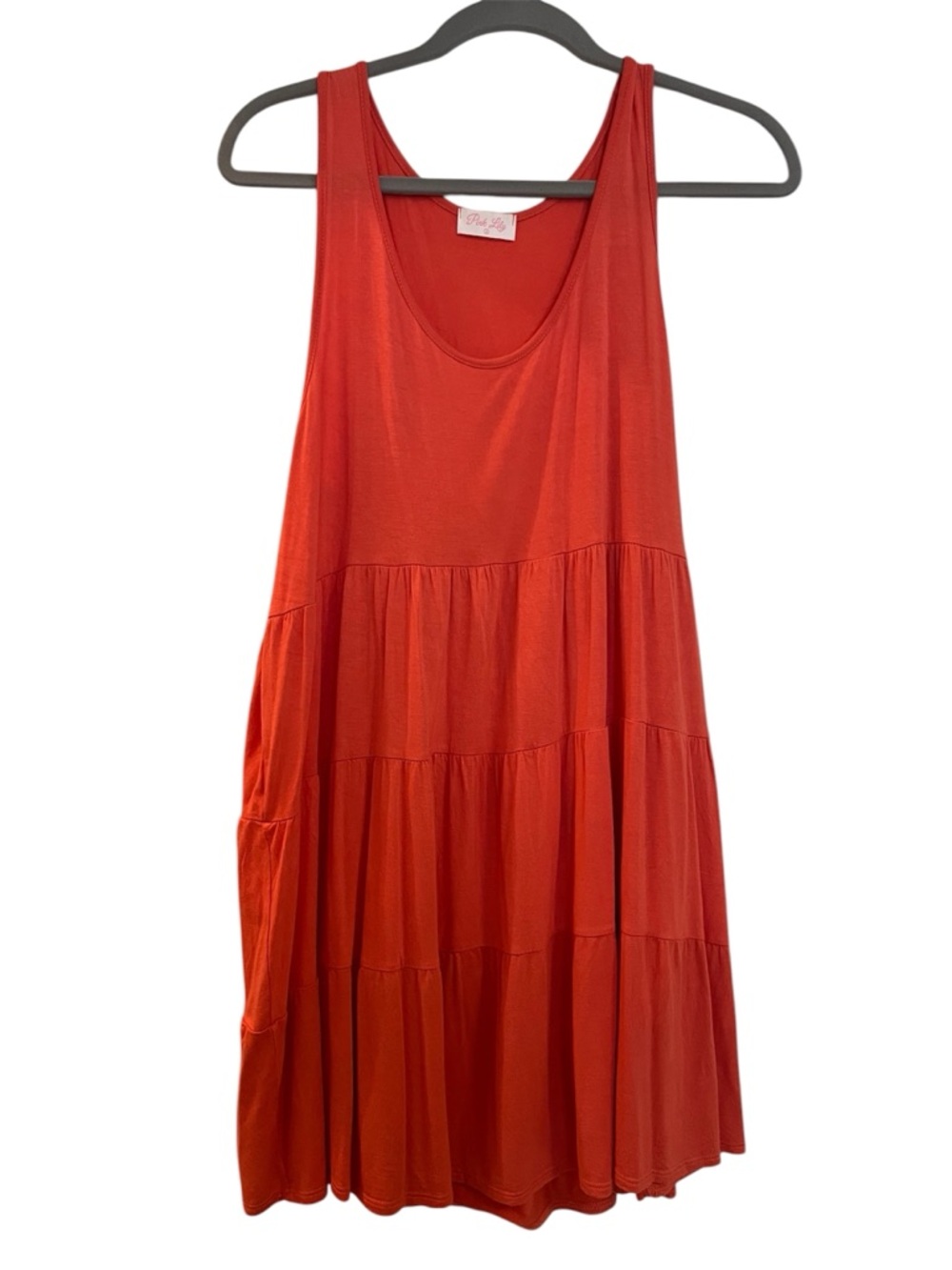 Pink Lily Pink Tiered Flowy Tank Dress